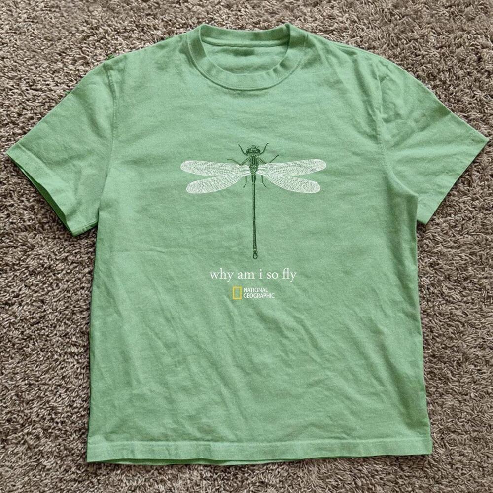 Mint National Geographic Dragonfly why Am I So Fly T-Shirt
